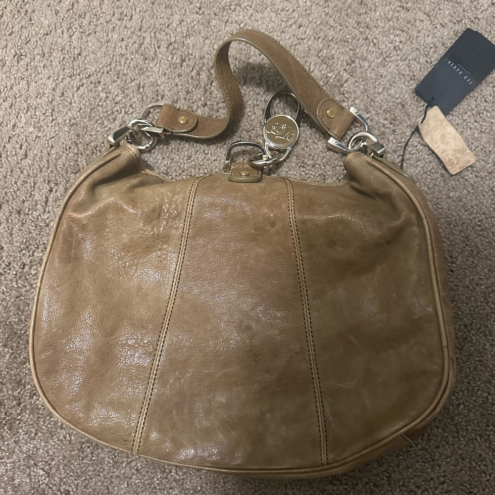 Ted Baker Olive Dog Clip Leather purse